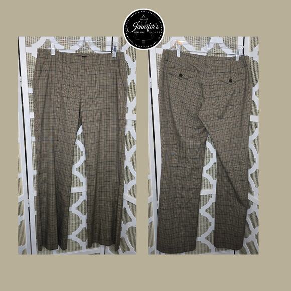 The Limited Brown Black Cream Plaid Cassidy Fit Dress Pants Size 8 - Picture 2 of 6